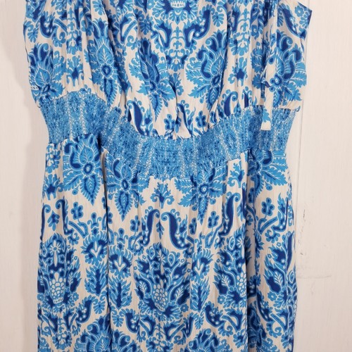 Plenty By Tracey Reese Anthropologie Maxikleid Damen Gr. XL Blau Barock Motiv - Bild 12 von 21
