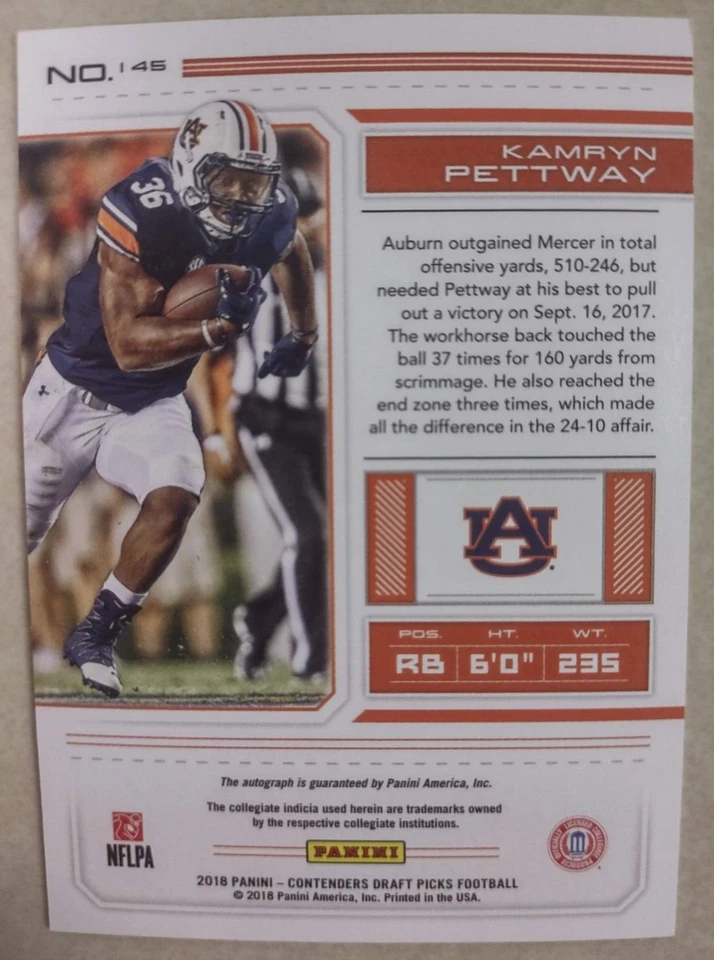 2018 Contenders Draft Picks KAMRYN PETTWAY Rookie Draft Ticket Autograph RC #145 - Image 2 of 2