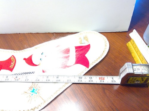 Vintage Made in Japan Felt Christmas Stocking - 3D Santa Angels Bell ~25" - Picture 12 of 13