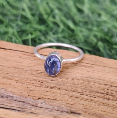 Blue Tanzanite Gemstone Handmade 925 Sterling Silver Jewelry Ring All ...