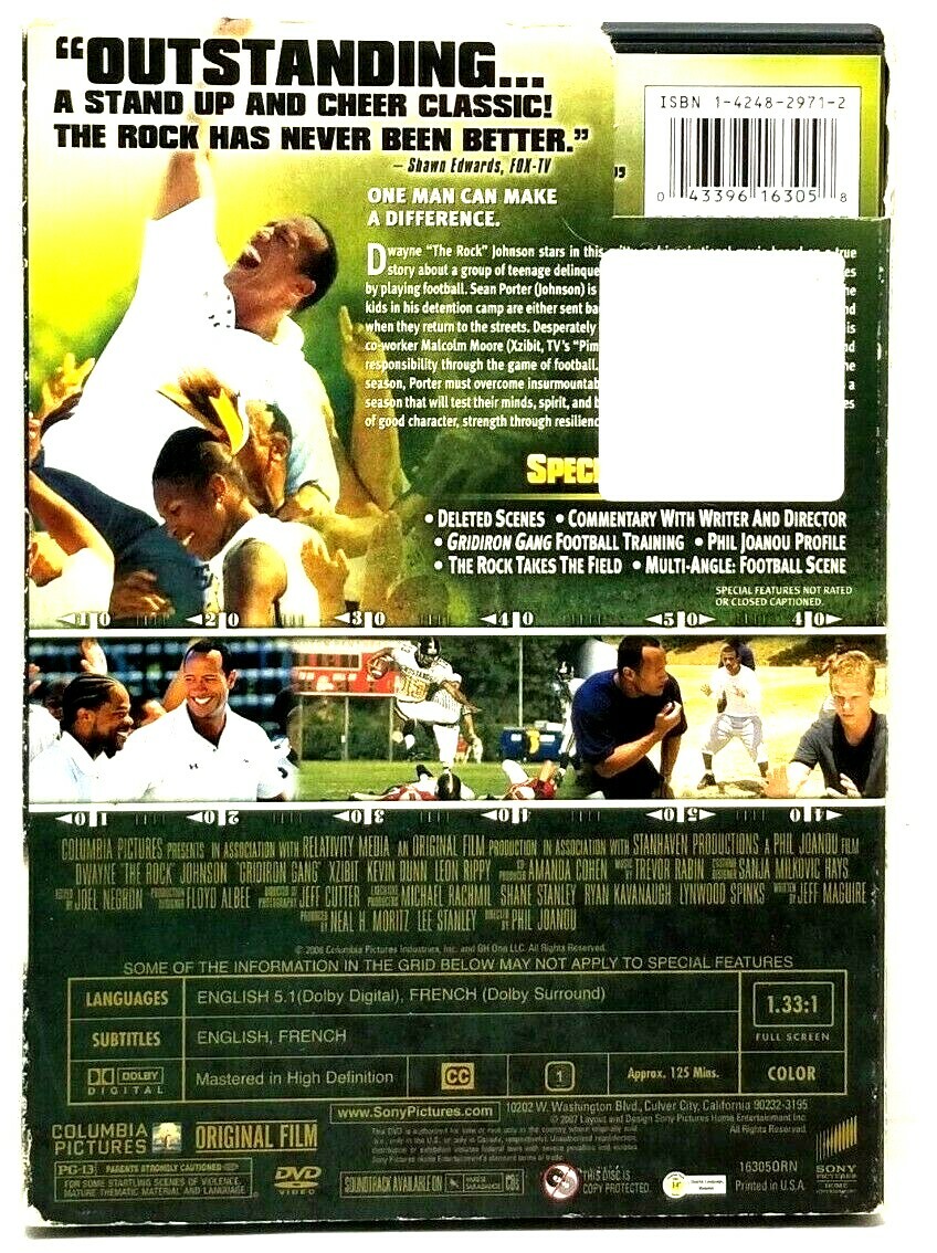 Kelvin Owens Willie Weathers Football Player Gridiron Gang (DVD, 2007, Full  Frame) Dwayne 
