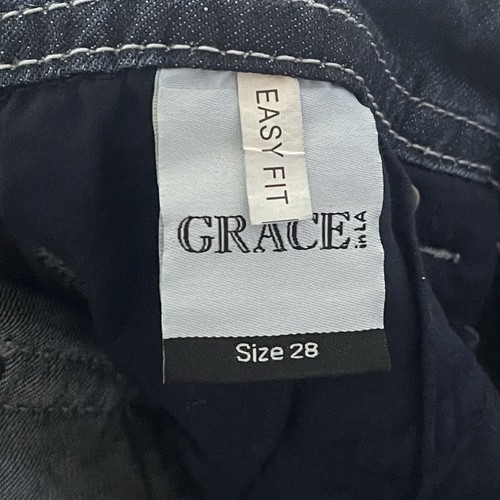 NWT GRACE IN LA denim boot Hvy duty stretch denim size 28 Embroidered Crucifix - Picture 10 of 11