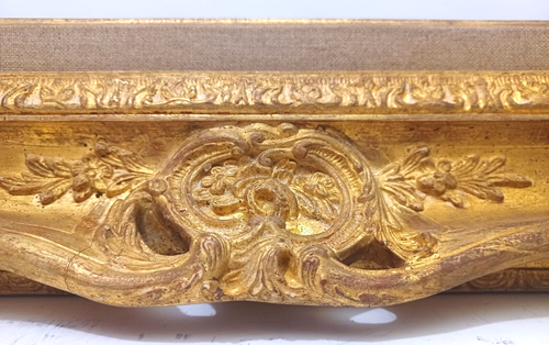 MUSEUM QUALITY HAND CARVED BAROQUE PICTURE FRAME PIERCED 4 1/2" WIDE ALL WOOD - Picture 3 of 12