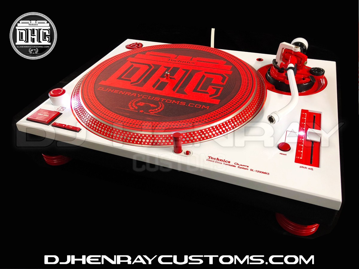 2 custom white & red Technic SL1200 MK5 red halos white/ red leds