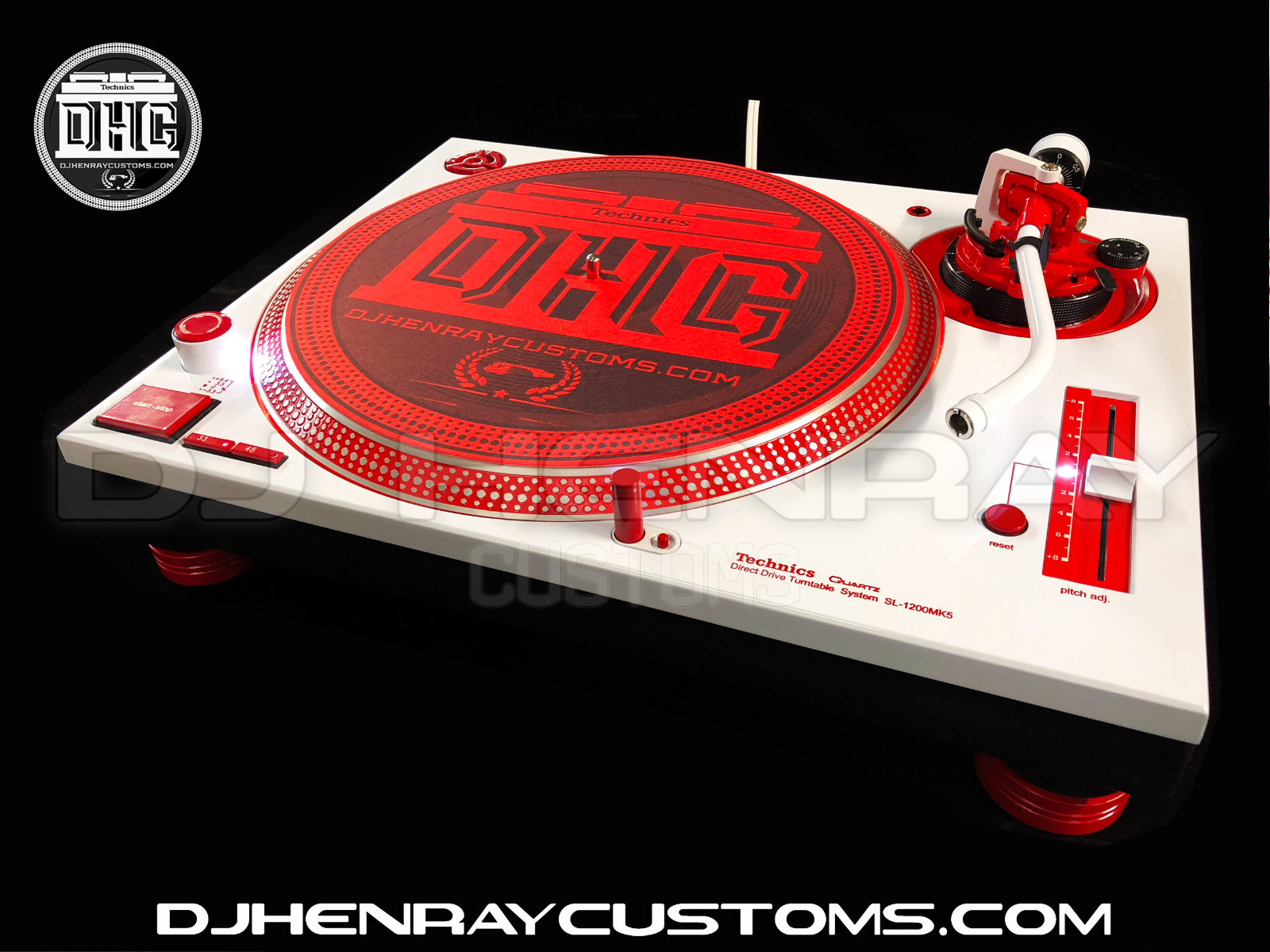 2 custom white & red Technic SL1200 MK5 red halos white/ red leds dj turntables eBay