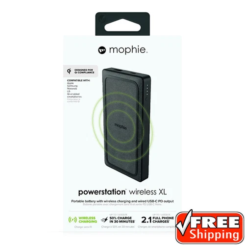 NEW Mophie Powerstation Wireless 10,000mAh USB-C Portable Power Bank Qi Charging
