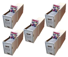 5 Long Comic Book Drawer Boxes Comics Storage Box with Drawers and Dividers