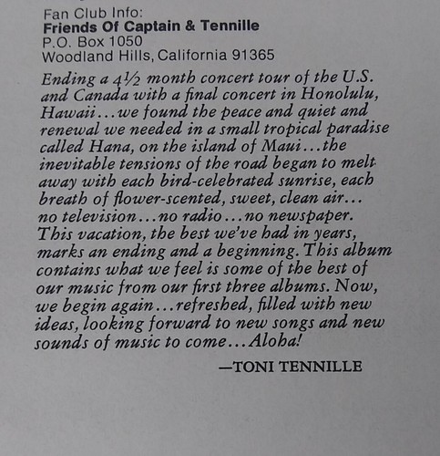 Captain & Tennille's GREATEST HITS Cassette Tape A&M Records 1977 - Picture 10 of 11