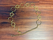 vintage Flower power metal gold tone Bohemian chain belt