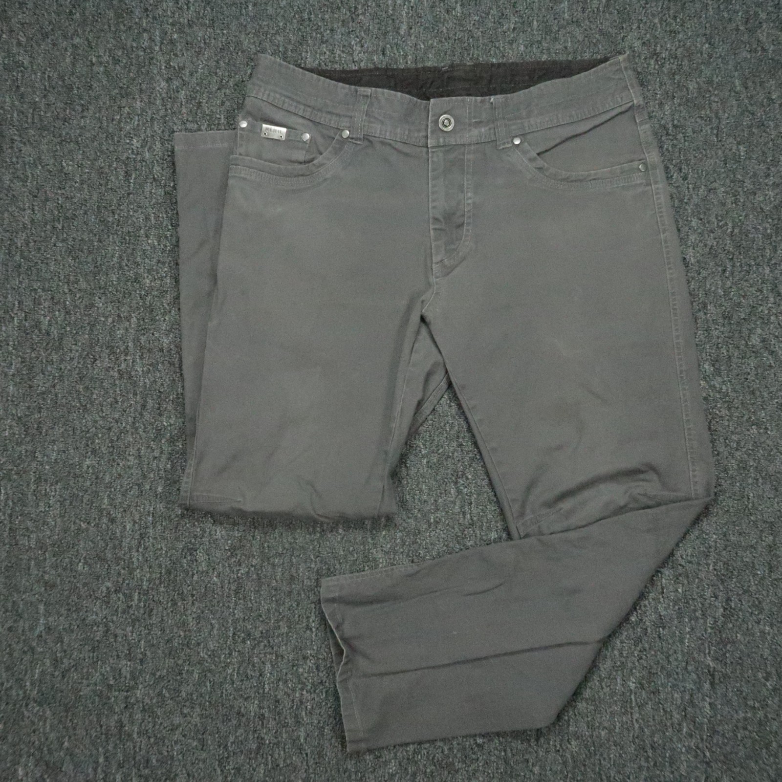 Kuhl Mens 34x32 Gray Kanvus Vintage Patina Dye Canvas Hiking Jeans 5 Pocket-image