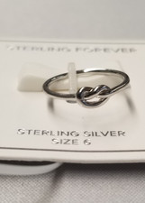 Sterling Forever Sterling Silver Love Knot Ring sz 6