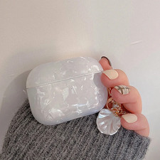 Luxury Girls Pearl Case Protective Shell with Keychain for Airpods 4 3 2 1 Pro W