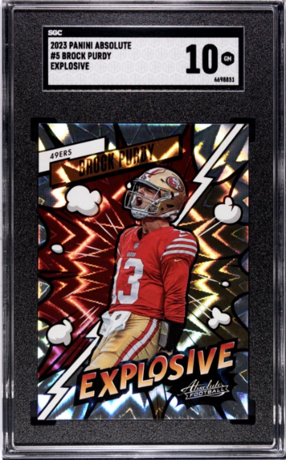 2023 Panini Absolute #5 Brock Purdy Explosive SGC 10
