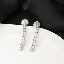 14K White Gold Plated 3Ct Round Cut Simulated Diamond Women Dangle Drop Earrings