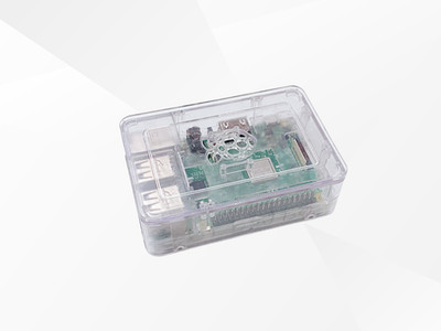 Raspberry Pi 3 Model B, 1 gb RAM, clear case, power supply and 16 gb microSD