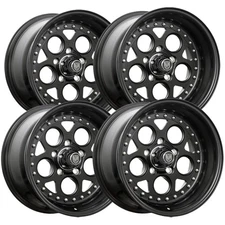 (Set of 4) Centerline Rev 2.0 15x7 5x4.5" -6mm Satin Black Wheels Rims 15" Inch