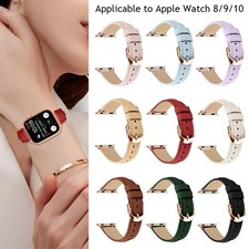 Apple Watch Replacement Band Slim Design Genuine Leather Strap for Series 10-1