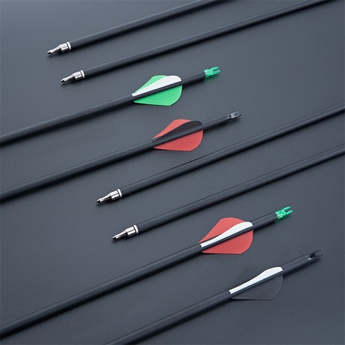 Flechas de carbono de 28" SP500 paletas de 2" para tiro con arco compuesto recurvo caza - Imagen 10 de 33