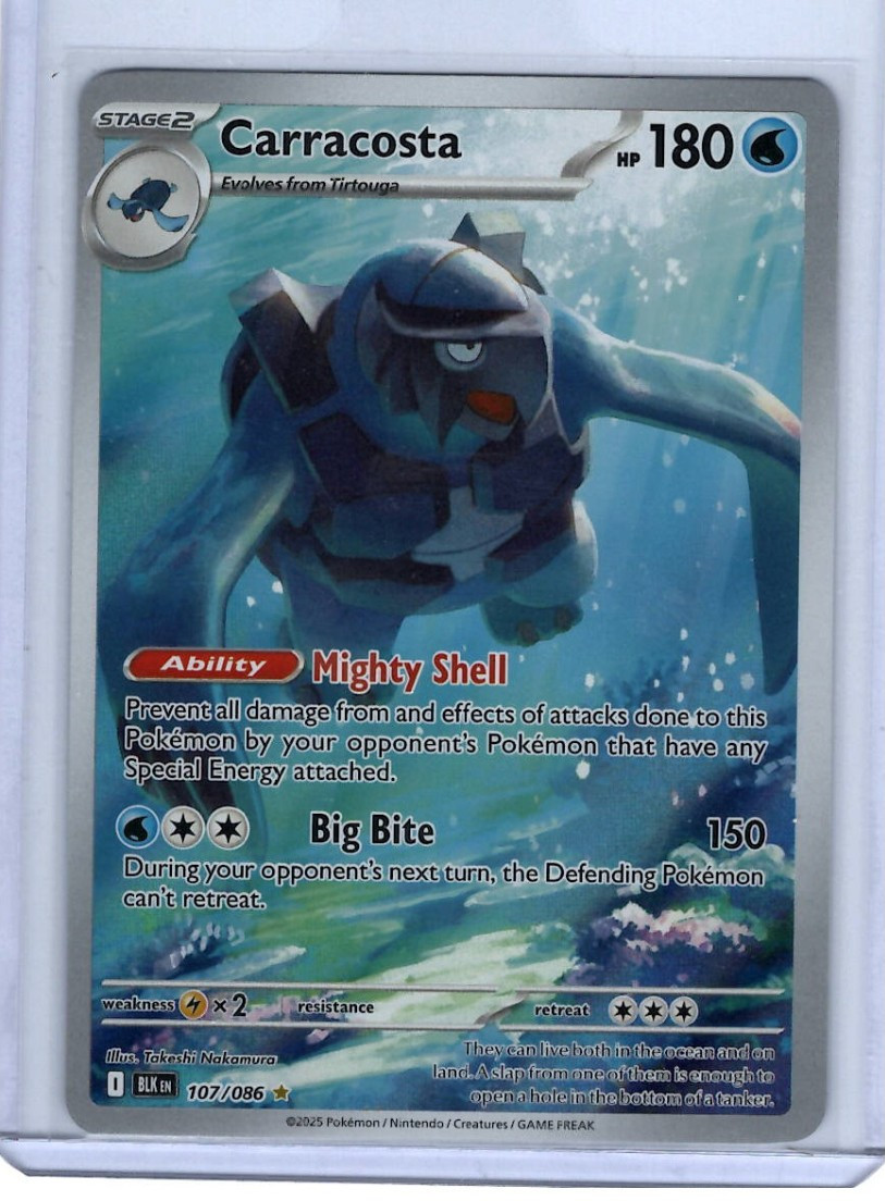 Pokemon TCG - Carracosta 107/086  SV: Black Bolt - Illustration Rare - Holo NM