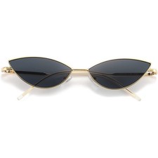 Cat Eye Cute Black Sunglasses for Women Men Triangle Vintage Trendy Cool Sun ...