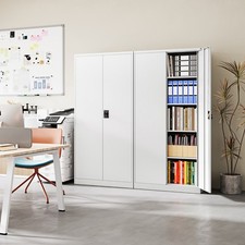 71" Metal Garage Storage Locker Cabinet with Locking Doors 4 Adjustable Shelves