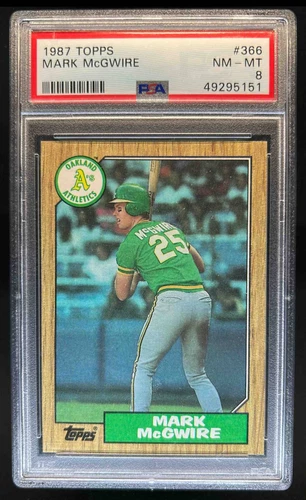1987 Topps Mark McGwire Rookie RC #366 Athletics PSA 8