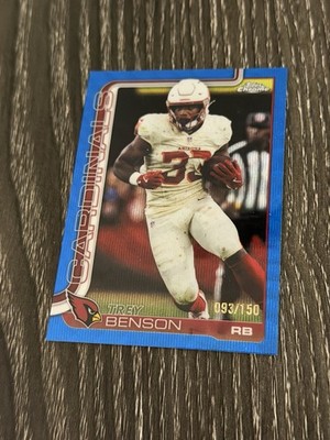 2025 Topps Chrome Blue Wave Refractor /150 #7 TREY BENSON Arizona Cardinals Card