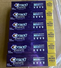 3D White Stain Eraser Mint Splash Fluoride Toothpaste 2.3oz 6pk check BB!