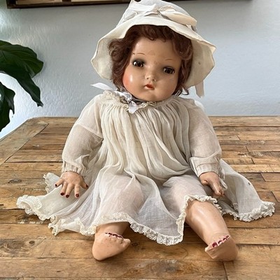 1930s Madame Alexander Composition Baby Doll 22 in Mohair Wig