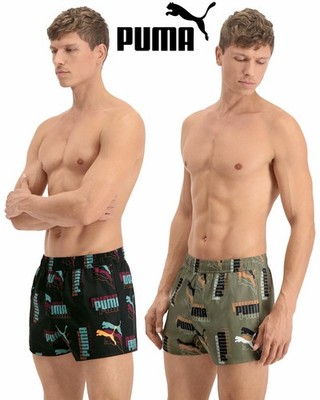 PUMA Badeshorts Herren Kurze Länge Mit Logo Druck Schwimmkostüm Badehose