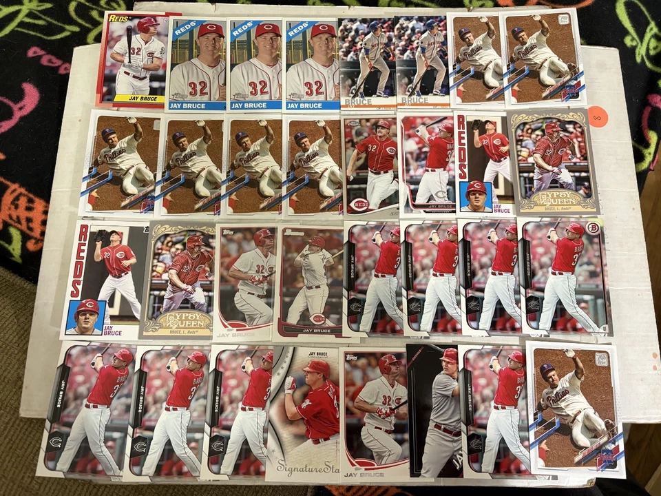 (105) Lote de tarjetas de béisbol Jay Bruce MLB colección base Cincinnati Reds Foto 2 de 4