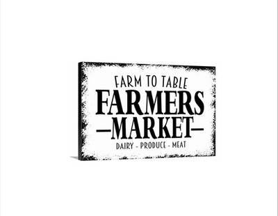 Farm To Table Sign | Farmers Market Dairy Meat Wall Decor | Rustic Kitchen
