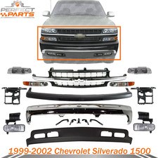 Front Chrome Bumper Grille Assembly Kit For 1999-2002 Chevrolet Silverado 1500 Front Chrome Bumper Grille Assembly Kit For 1999-2002 Chevrolet Silverado 1500