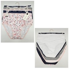 LAURA ASHLEY 5 Pk Women S M L XL Logo Cotton Panties Black White Gray Beige Pink