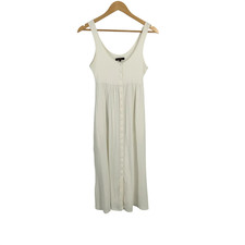 Quince Bamboo Maternity Sleeveless Button Front Dress Classic White XS