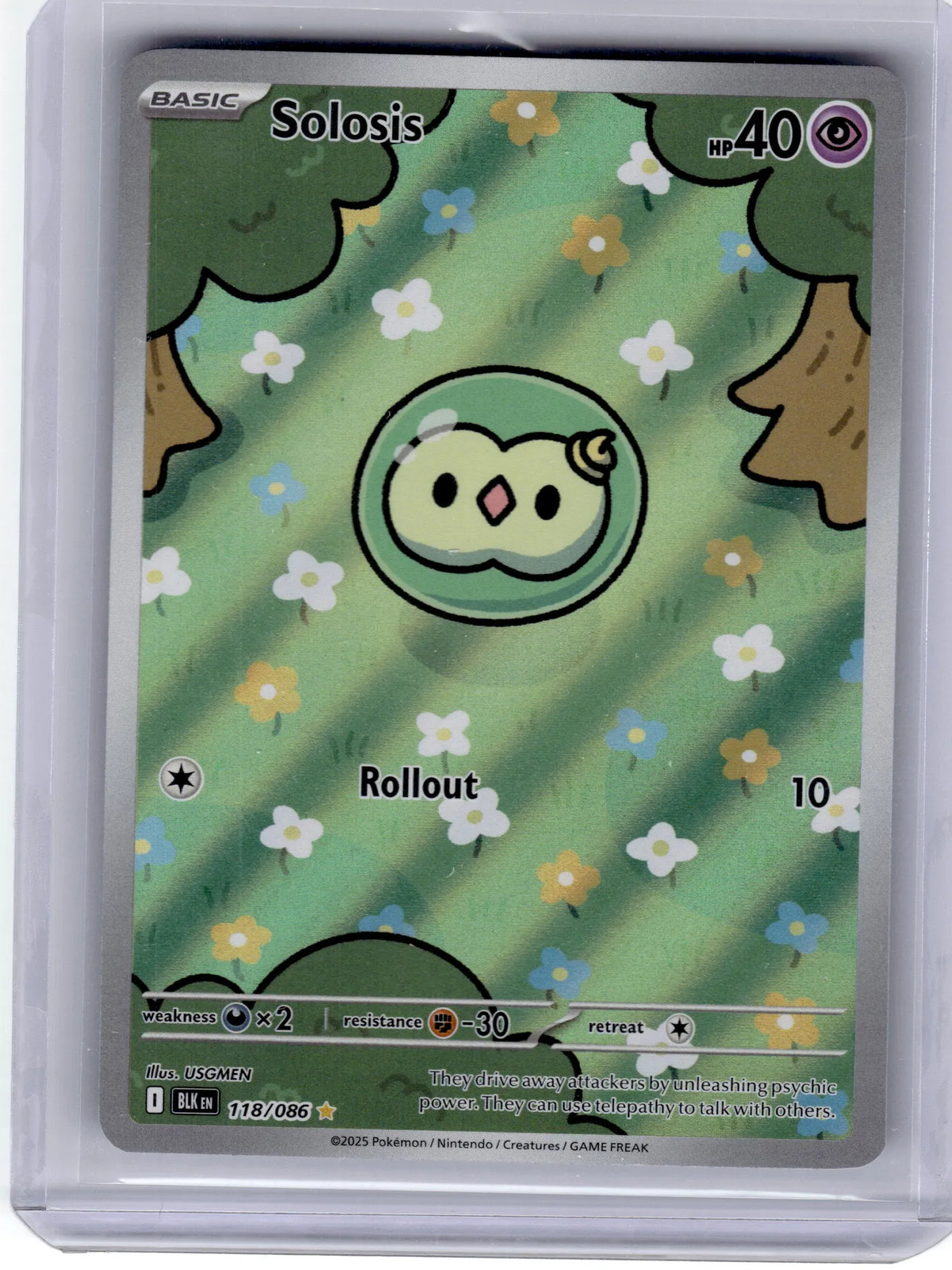 2025 Pokemon Solosis Black Bolt Illustration Rare #118 Near Mint