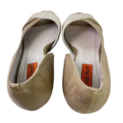 Miz Mooz Womens Warby Leather Peep Toe Taupe D'Orsay Kitten Low Heels Shoes 6 - Picture 11 of 16