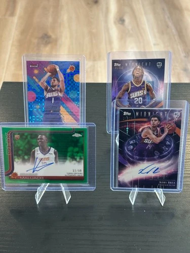 KHAMAN MALUACH 2025-26 TOPPS CHROME ROOKIE GREEN AUTO /99 (PLUS 3 SUNS CARDS)