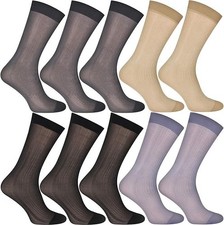 10 Pairs Mens Ultra Thin Dress Socks Silk Sheer Business Socks Soft Nylon Wor...