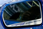 2014-2017 Corvette Brushed Side View Mirror Inserts - Blue Carbon Fiber Pair
