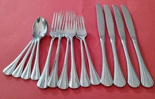 14pc World Tableware SYMMETRY Teaspoons Forks Knives Stainless Amsilco