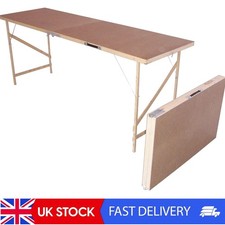 Foldable Wooden Table 178x56x74cm Car Boot Picnic Pasting Table with Storage