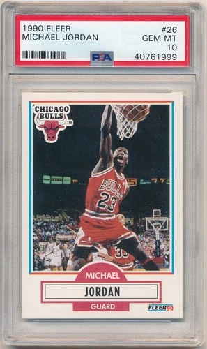 MICHAEL JORDAN 1990/91 FLEER BASKETBALL CARD #26 CHICAGO BULLS PSA 10 GEM MINT