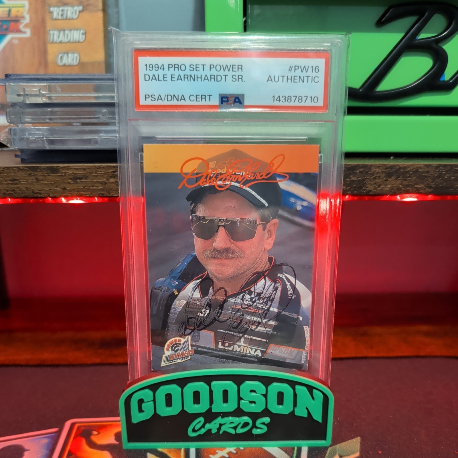 Pro Set 1994 Power Racing Power Winners Dale Earnhardt Auto PSA/DNA #PW16