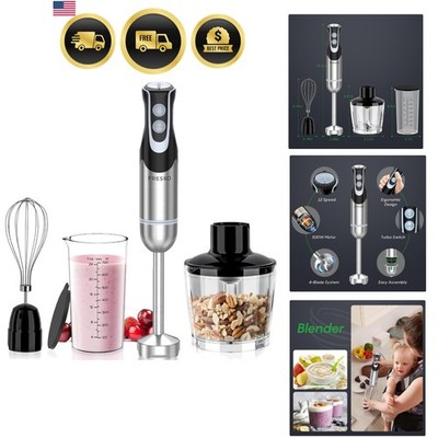 Immersion Blender Handheld Stick Mixer 12 Speeds Turbo Powerful 500W