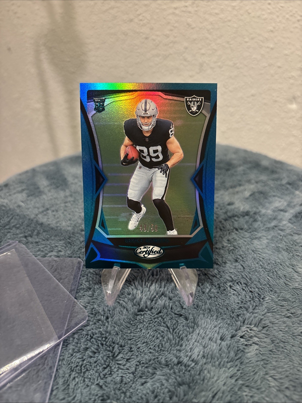 2024 Panini Certified - Rookies Brock Bowers #110 Mirror Teal /50 (RC)