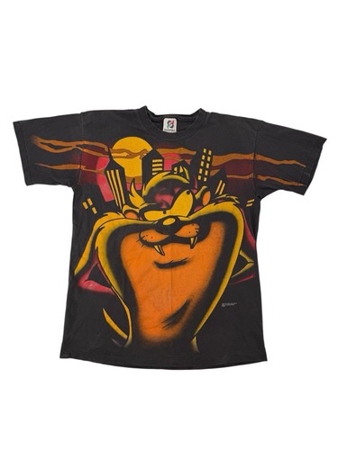 T-shirt vintage 1995 Tazmanian Devil Looney Tunes Shadow double face AOP grande