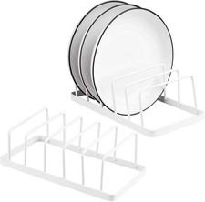 Dish Plate Storage Drainboard 2-Pack Alloy Steel Kitchen Pot Lid Holder Dish