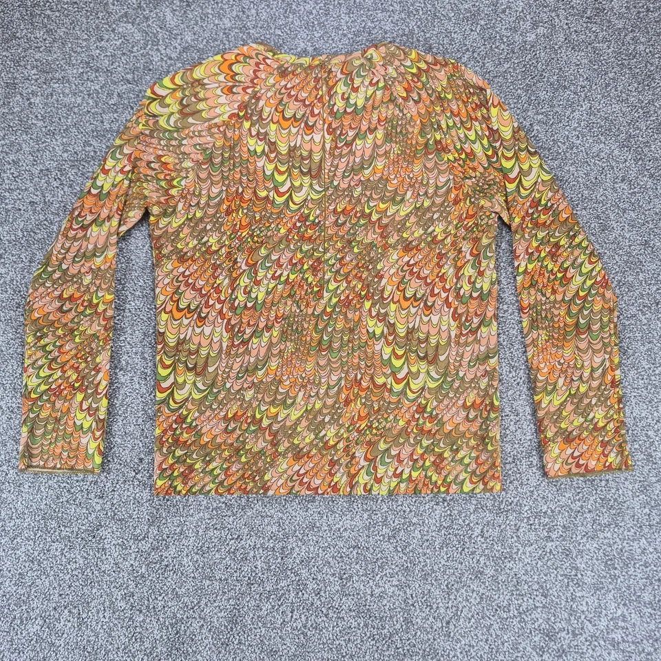 Vintage Goldworm 60s Merino Wool Long Sleeve Top Italy Size 14 Multicolor  - Image 2 of 4