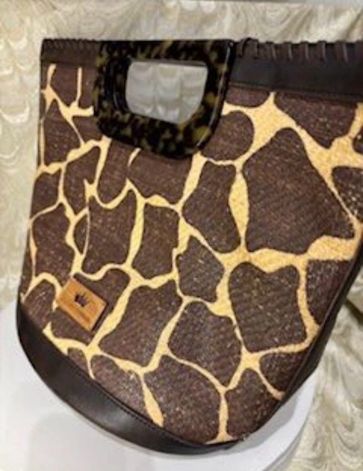 Bolso de Mano Elaine Turner Gabby Jirafa, Cuero Y Rafa Foto 3 de 4